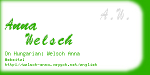 anna welsch business card